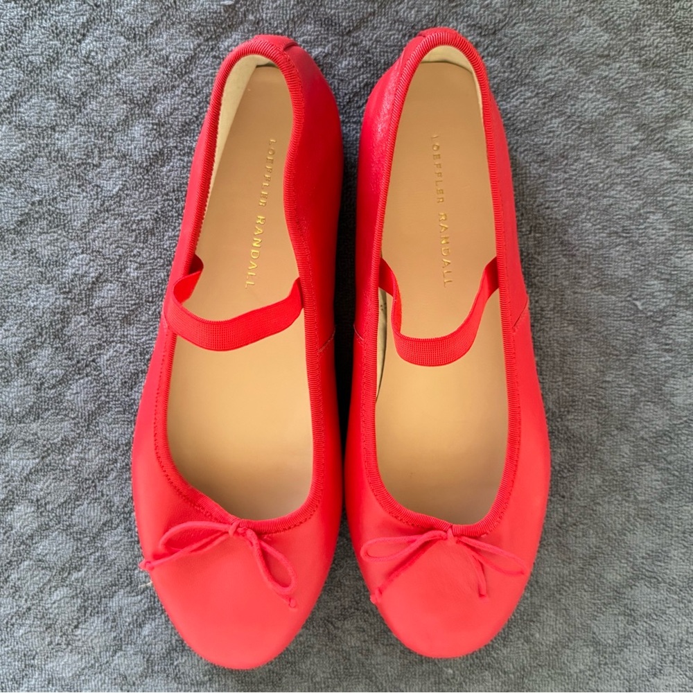Loeffler Randall Leonie Red Leather Ballet Flats Size 9.5 - Picture 2 of 6